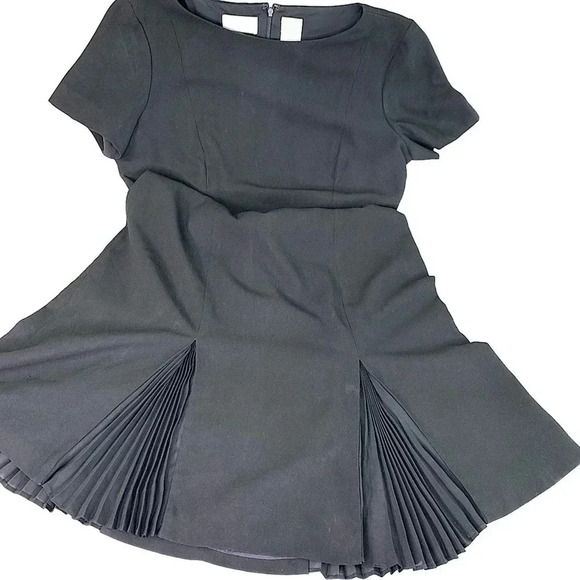 Liz Claiborne Vintage 90s Casual Chiffon Short Sleeves Shift Dress Size 8 Black - Picture 6 of 10